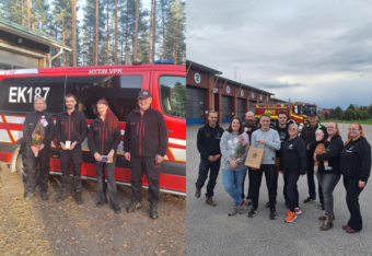 Hytin VPK:n ja Ylivieskan VPK:n palokuntalaiset.