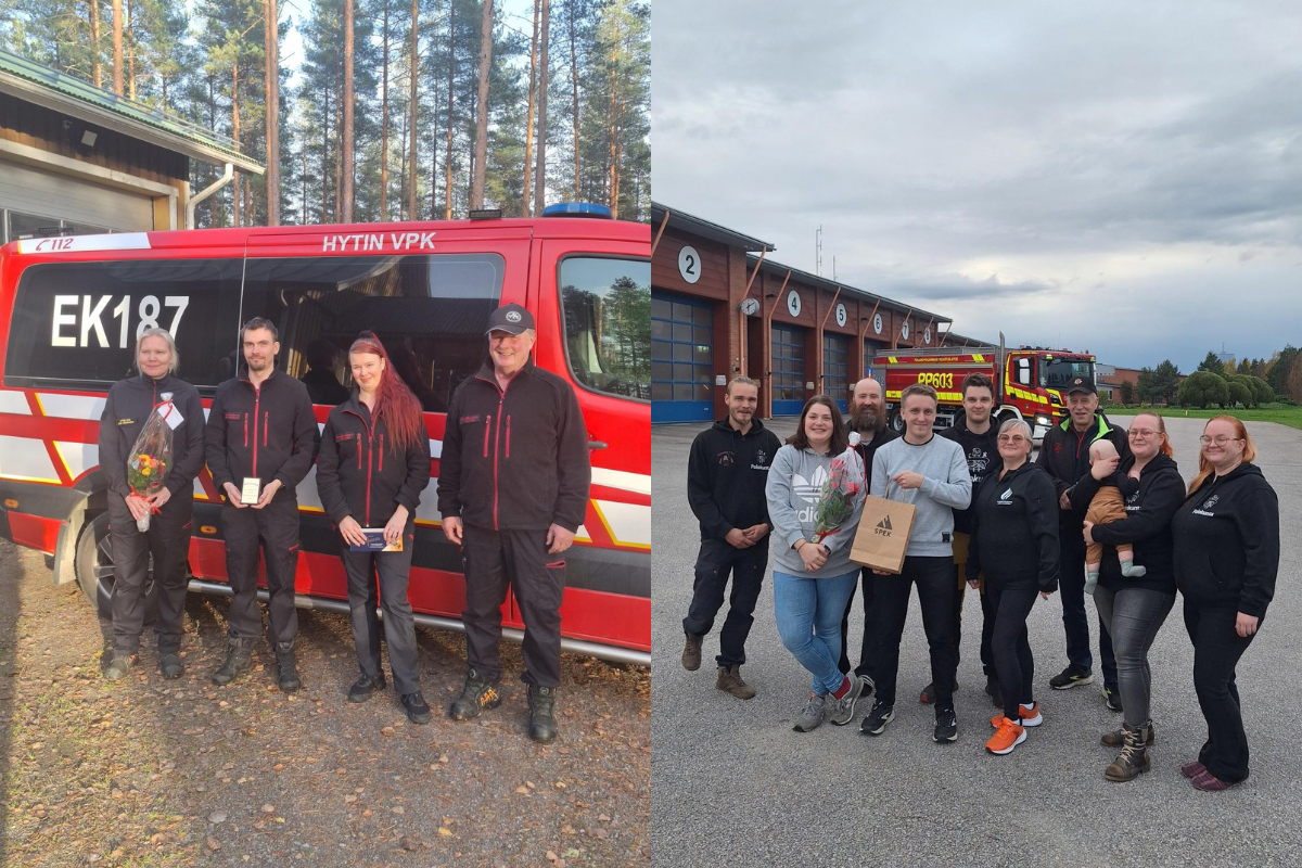 Hytin VPK:n ja Ylivieskan VPK:n palokuntalaiset.
